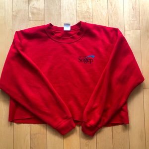 Crop-top hoodie in red ❤️